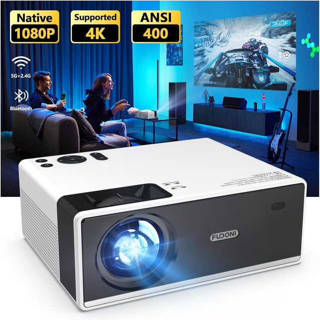 4K Portable Projector - WiFi, Bluetooth, 15000L, 300