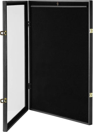 Lockable Jersey Display Case with Leather Frame and Acrylic Cover (Black)