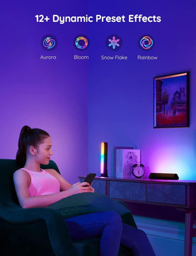 Smart LED Light Bars, RGBICWW Wifi, Alexa/Google Assistant Compatible, Scene & Music Modes for TV, Gaming, Room Decor