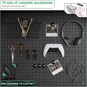 DDB Gaming Pegboard Shelf System with 15 Organizer Tool Holders