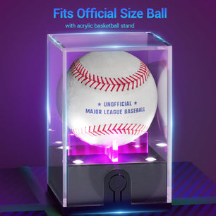 Acrylic Baseball Display Case with LED Light, UV Protected, 1 Pc