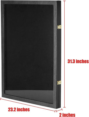 Lockable Jersey Display Case with Leather Frame and Acrylic Cover (Black)