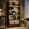 70.8” Black LED Bookcase with 5 Tiers – Perfect for Living Room or Bedroom