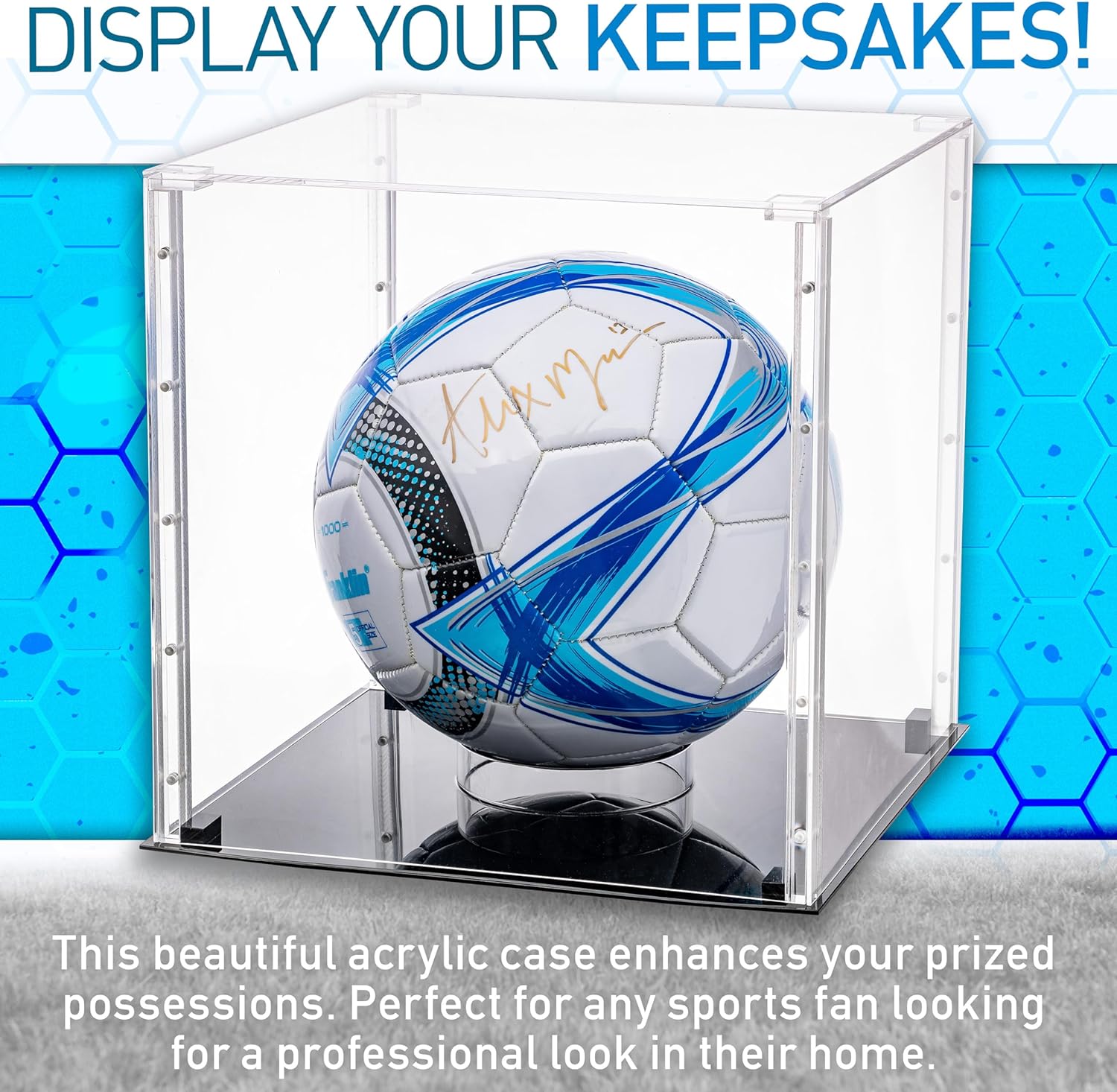 UV Protected Display Case for Sports Memorabilia - Baseball, Gloves, Basketball, Soccer Ball, Football