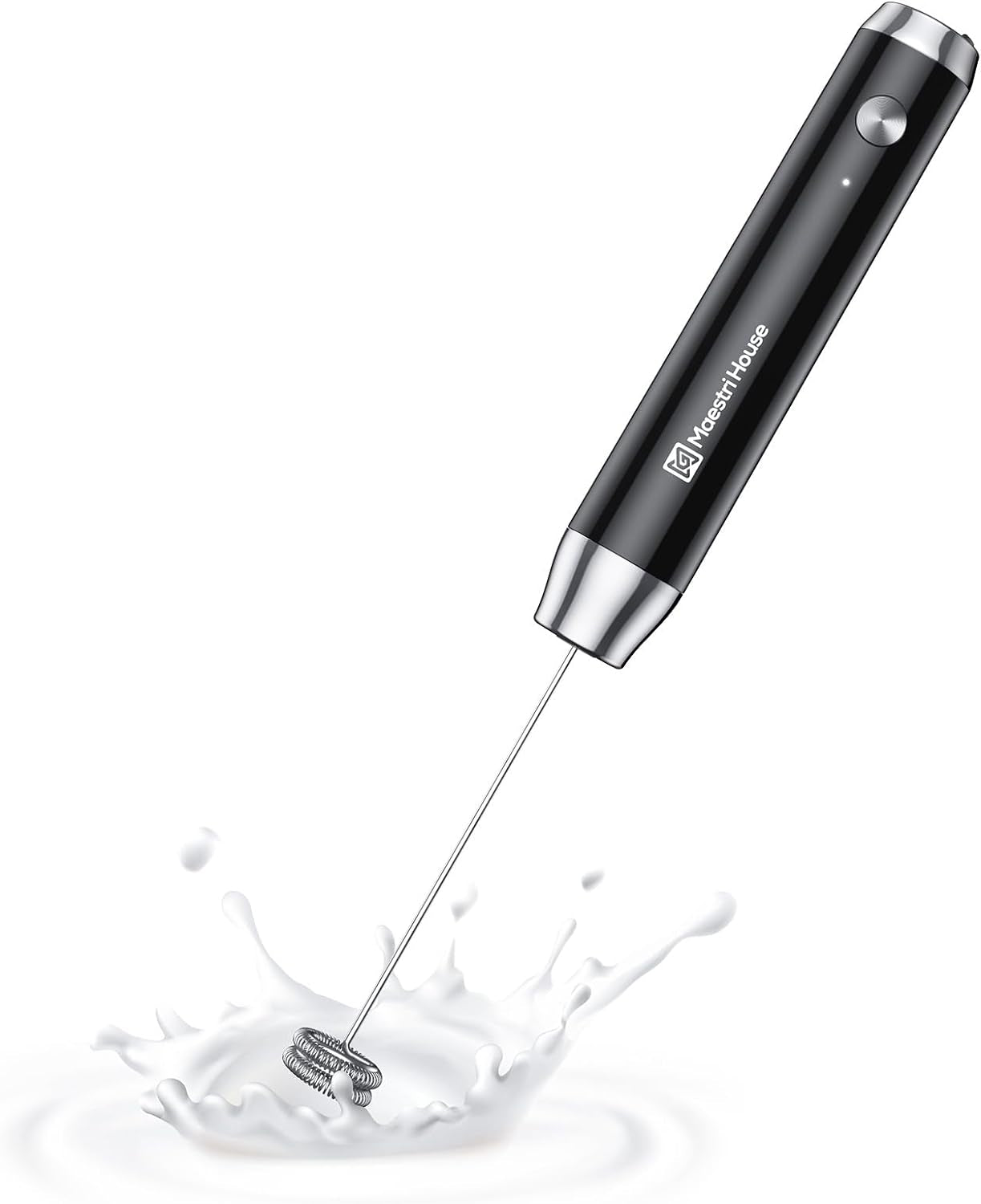 Rechargeable Handheld Milk Frother with Detachable Stainless Steel Whisk