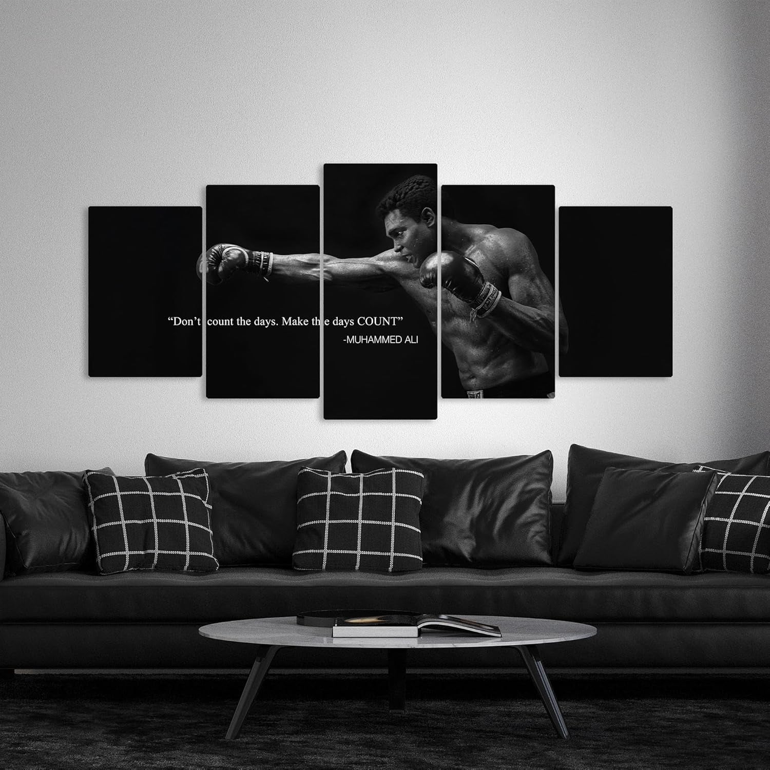 Muhammad Ali Quote Boxing Legend Quote Poster Black and White Boxing Legend Wall Art Home Framed Decor, Inspirational Prints, Perfect Motivational Boxing Prints (5 Piece Large)